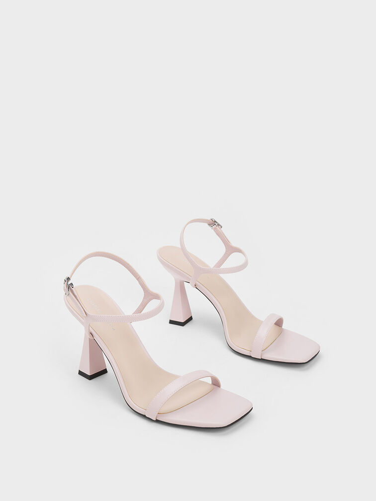 Square Toe Trapeze Heel Sandals, Nude, hi-res