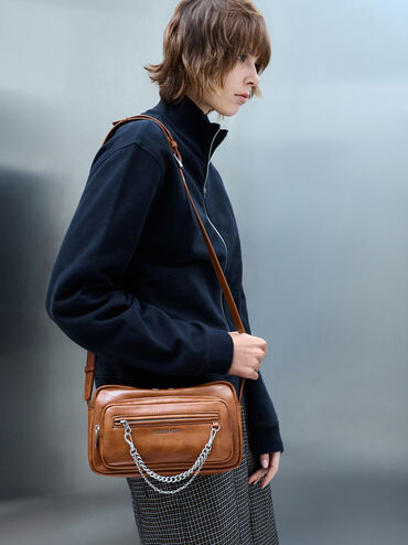 Atwood Chain Crossbody Bag, Distressed Tan, hi-res