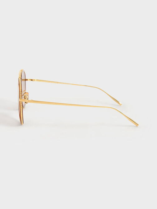 Recycled Acetate Gradient Tint Aviator Sunglasses, T. Shell, hi-res