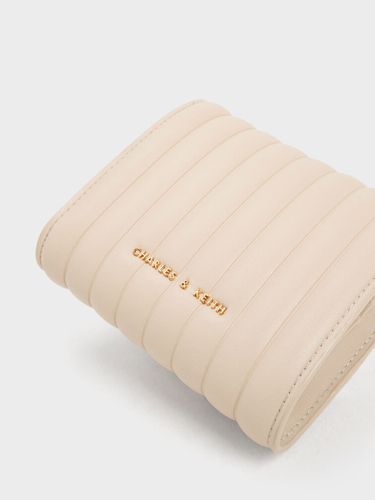 Astrid Panelled Small Wallet, Beige, hi-res