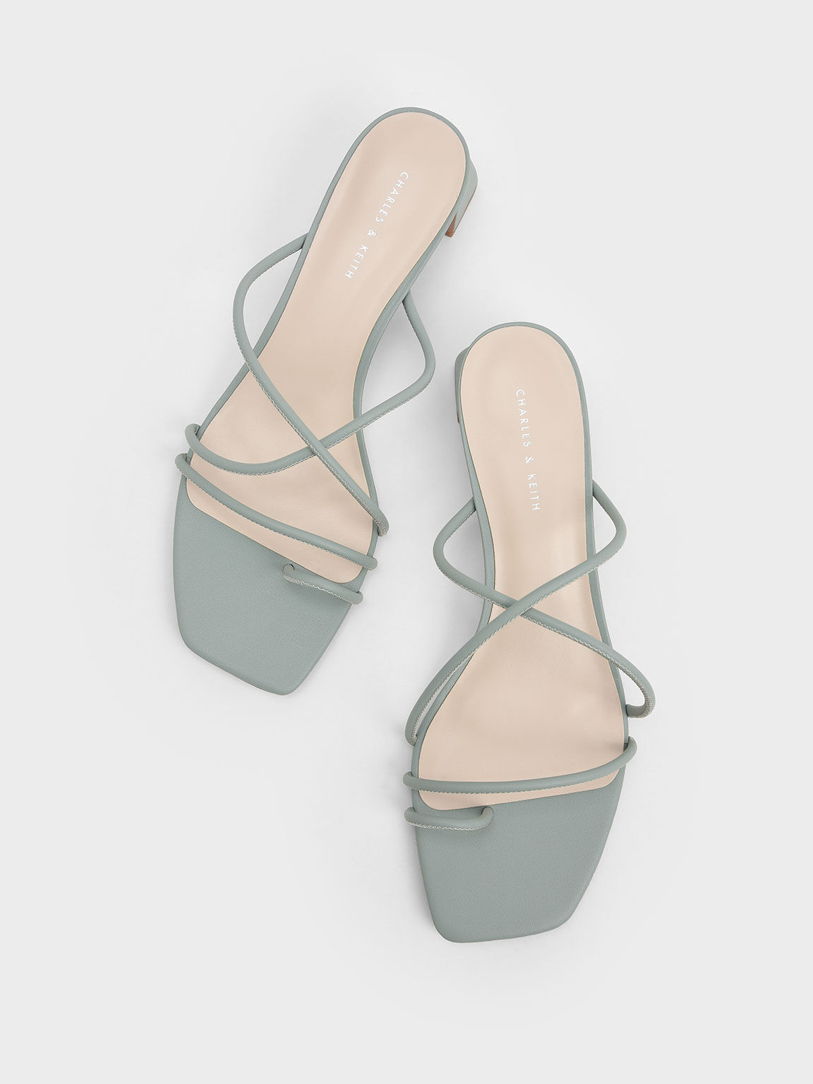Strappy Toe Ring Sandals Sage Green