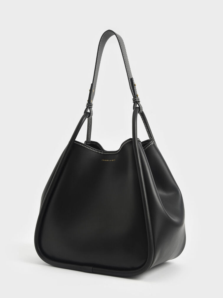 Lyla Tubular Slouchy Tote Bag, Black, hi-res