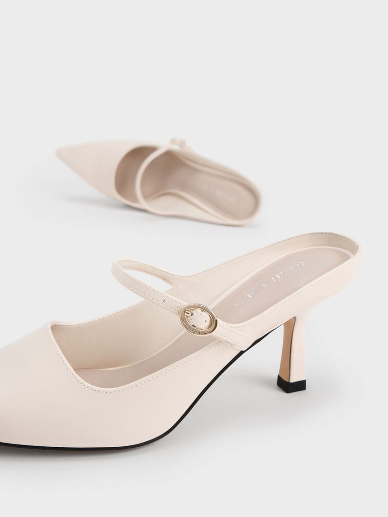 Roxane Mary Jane Heeled Mules, Chalk, hi-res