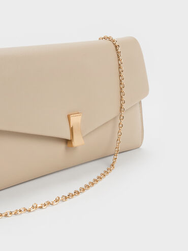 Lilibet Chain-Strap Long Wallet, Dusted Oat, hi-res