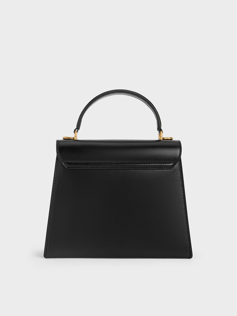 Samantha Envelope Top Handle Bag, Black, hi-res