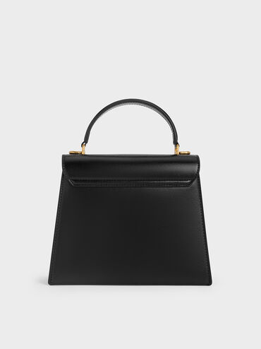 Samantha Envelope Top Handle Bag, Black, hi-res