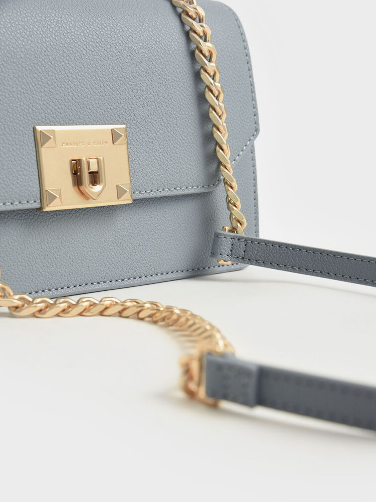 Classic Push-Lock Crossbody Bag, Steel Blue, hi-res