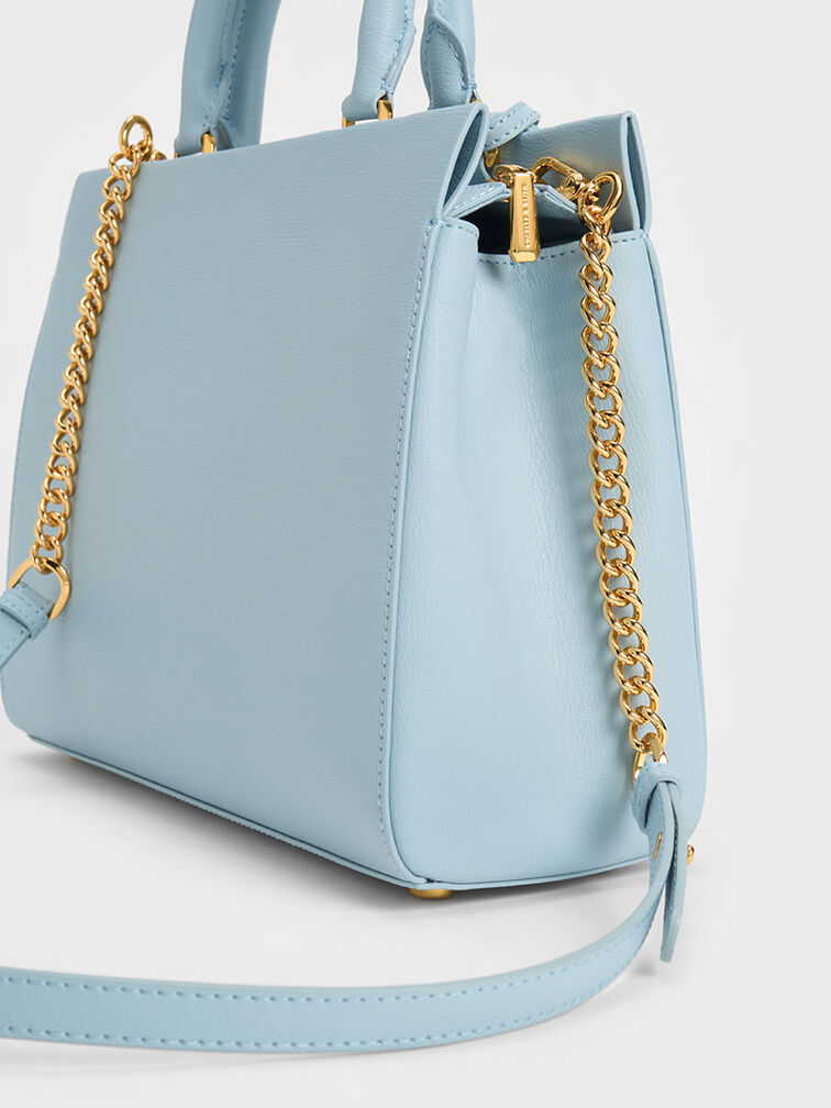 Classic Structured Handbag, Blue, hi-res