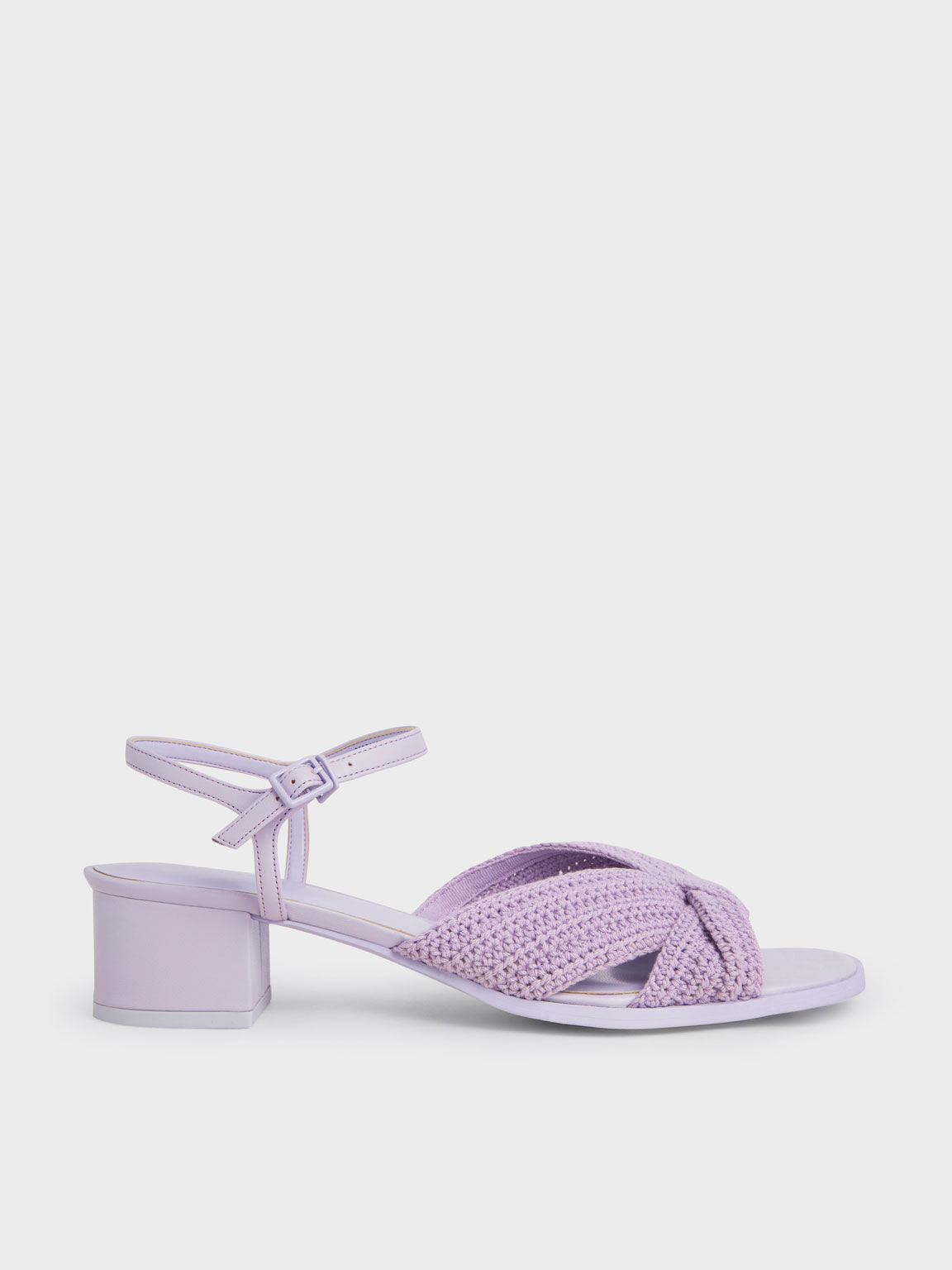 Lilac low heel sandals on sale