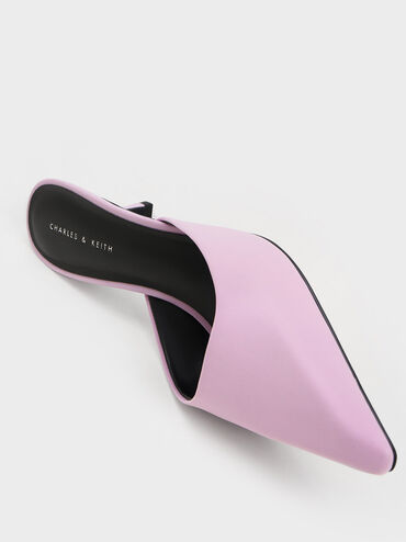 Flare Heel Mules, Lilac, hi-res