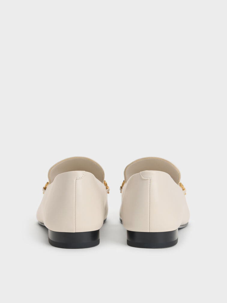 Metallic-Accent Loafers, Chalk, hi-res