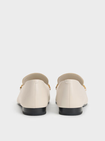 Metallic-Accent Loafers, Chalk, hi-res