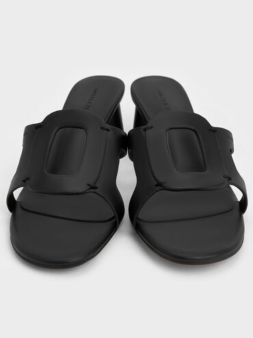 Easley Cut-Out Heeled Sandals, Black, hi-res