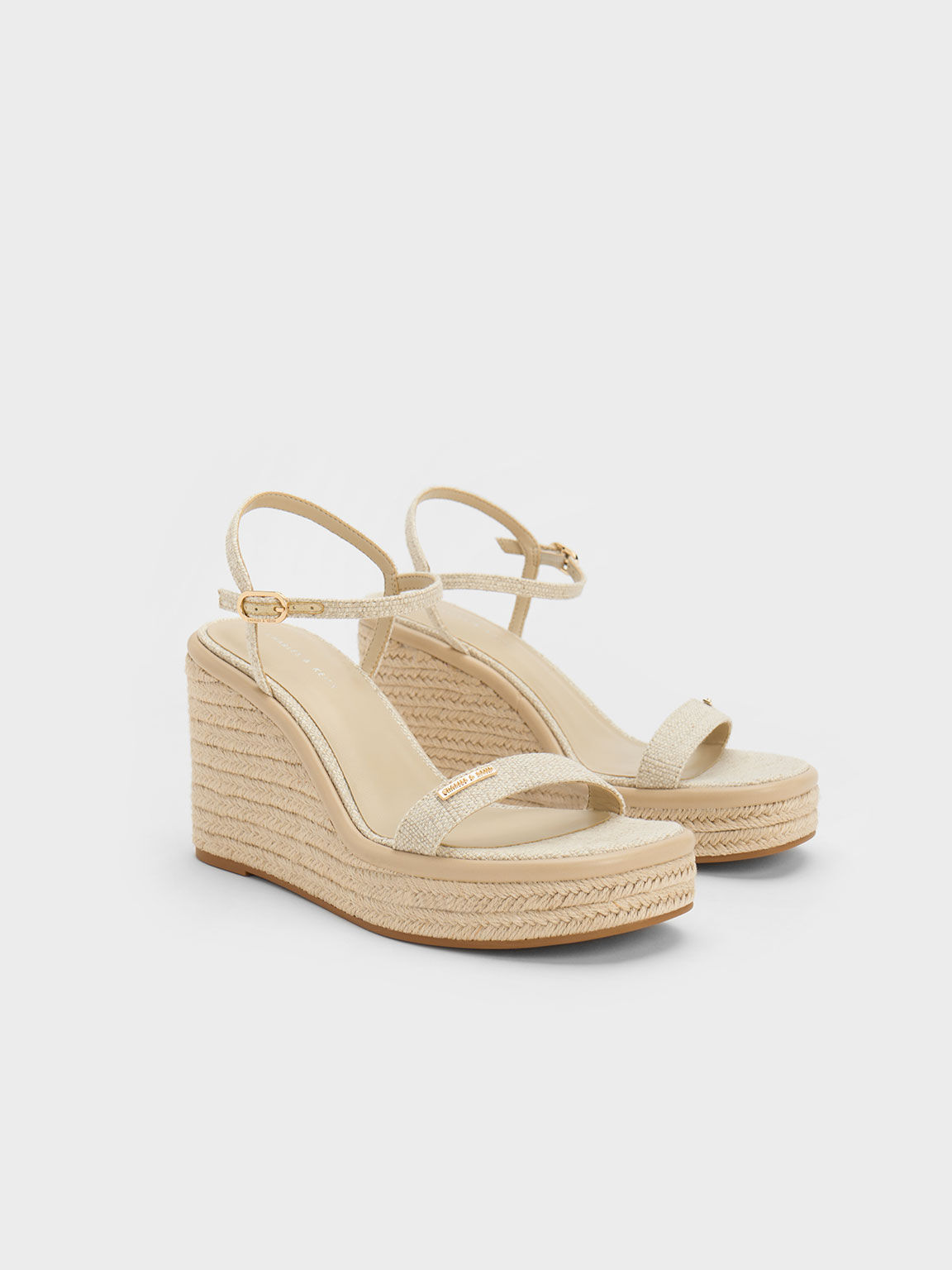 Beige espadrille hot sale wedge sandals