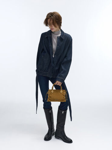 Mini Nylah Grommet Lace-Up Tote Bag, Sahara Sand, hi-res