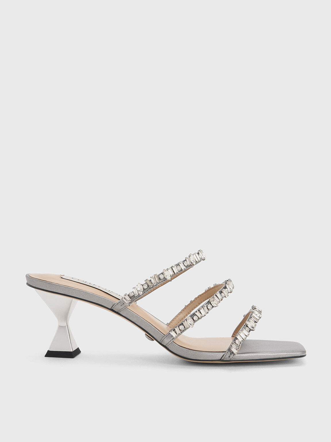 Silver strappy kitten heels new arrivals