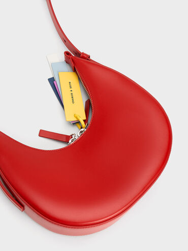 Carey Crescent Hobo Bag, Red, hi-res