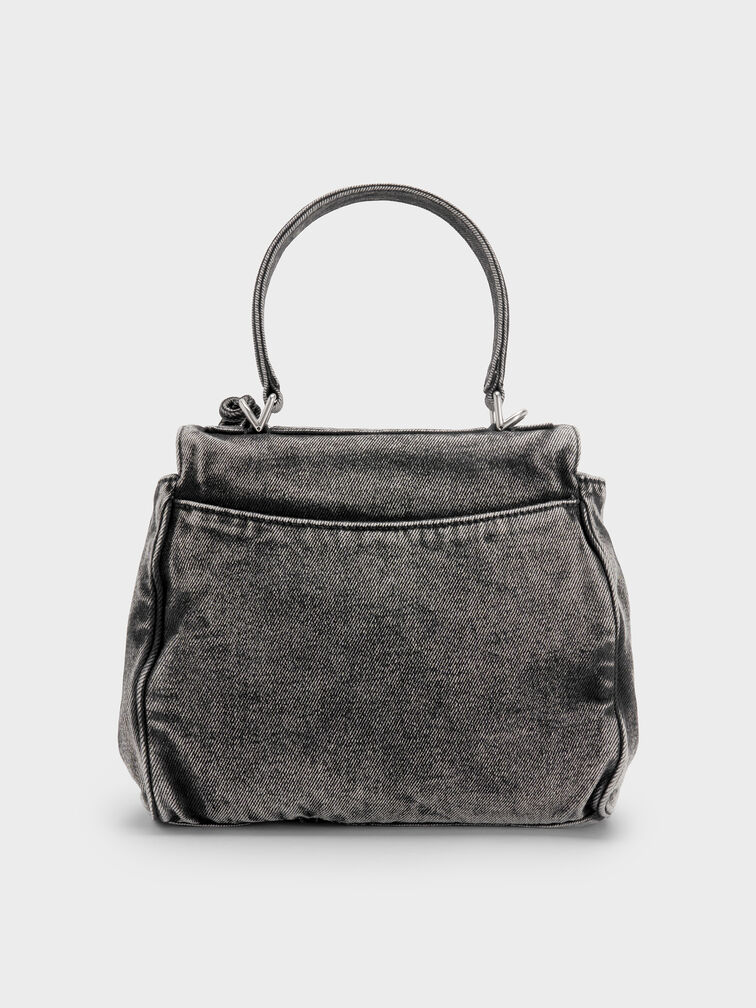 Arita Denim Jeans Top Handle Bag, Denim Noir, hi-res