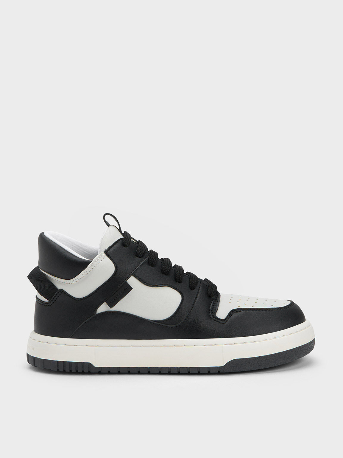 Two-Tone High-Top Platform Sneakers, Black, hi-res