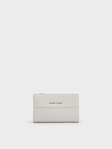 Top Zip Short Wallet, Light Grey, hi-res