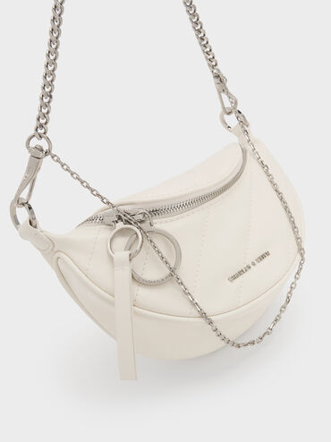 Philomena Half-Moon Crossbody Bag, Cream, hi-res