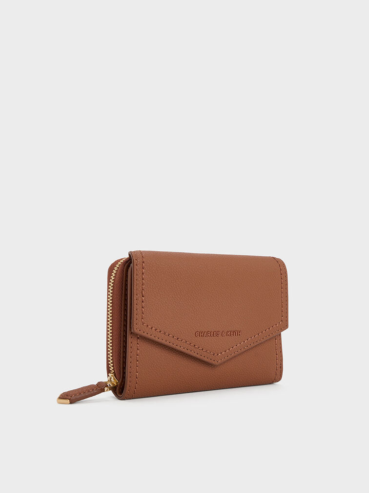 Stitch Trim Envelope Wallet, Chocolate, hi-res