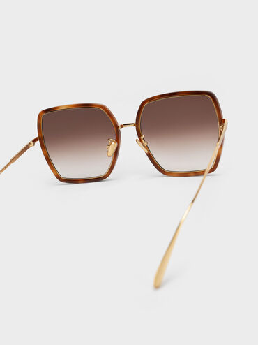 Oversized Square Butterfly Sunglasses, T. Shell, hi-res