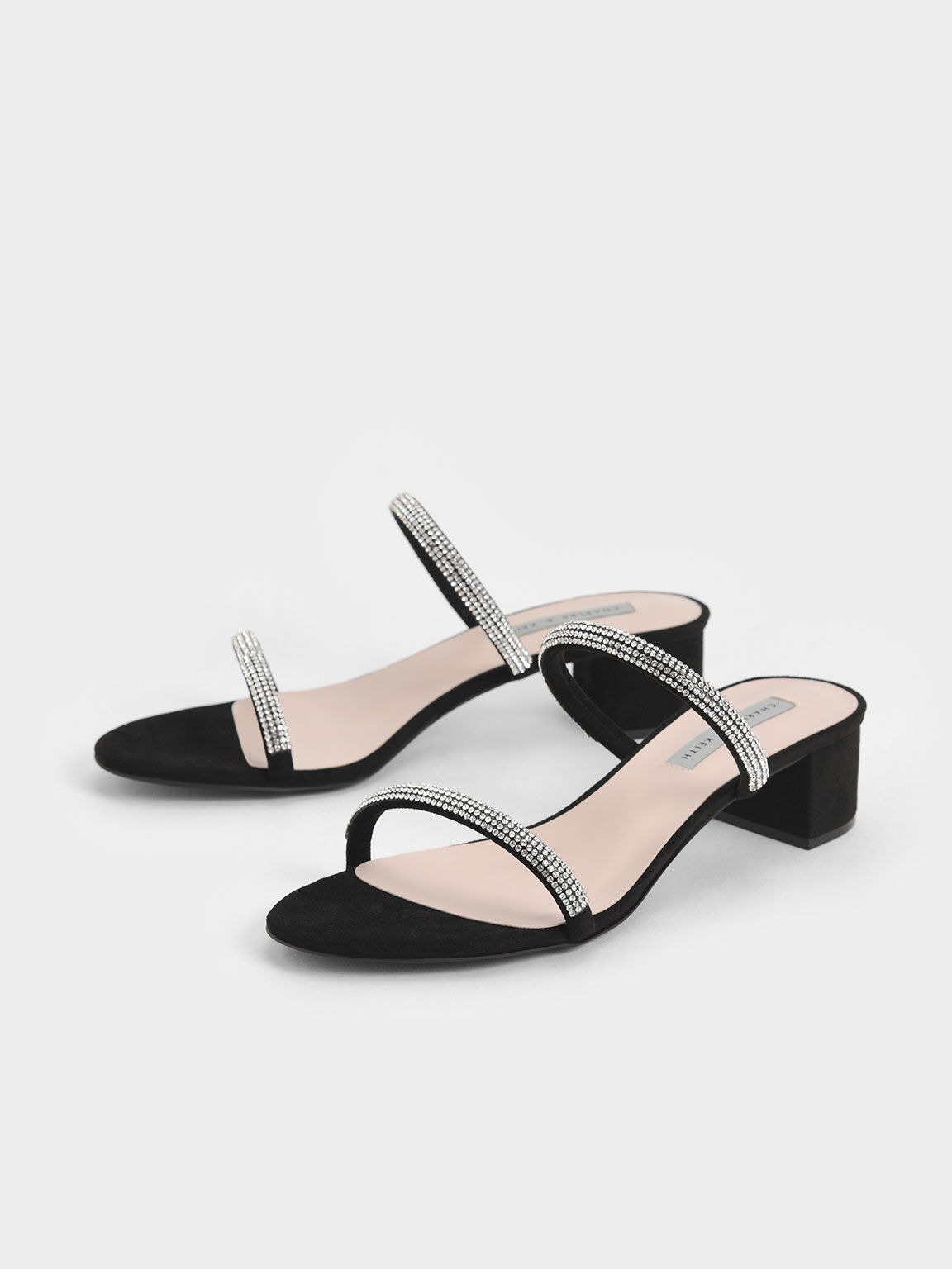 Black strappy best sale mules