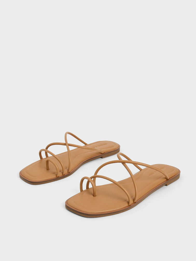 Meadow Strappy Toe-Ring Sandals, Camel, hi-res