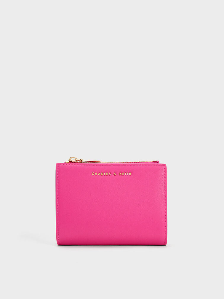 Harmonee Top Zip Small Wallet, Fuchsia, hi-res