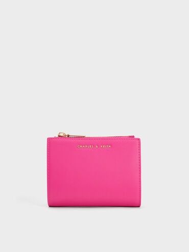Harmonee Top Zip Small Wallet, Fuchsia, hi-res