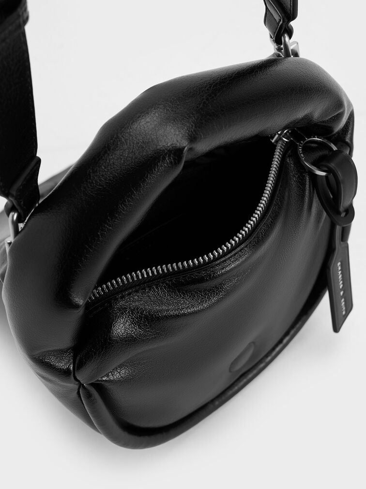 Yama Padded Handle Bag, Noir, hi-res