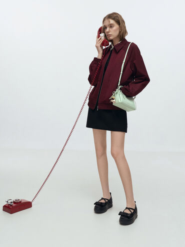 Hazel Bow Top Handle Bag, Mint Green, hi-res