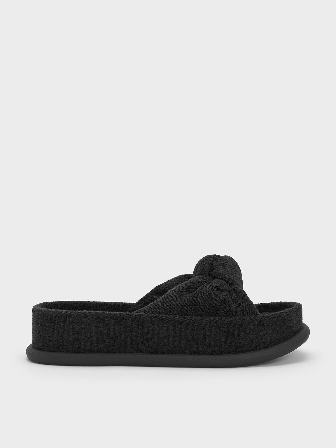 Plain black slides store women's