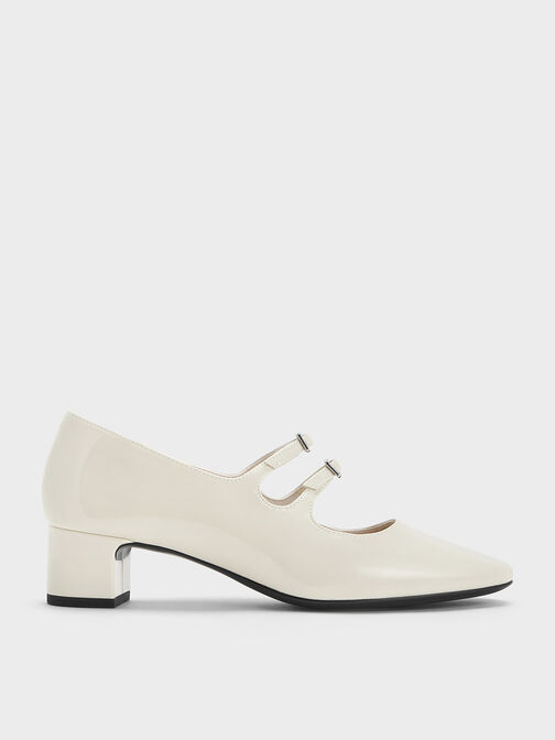 Clementine Double Crystal-Buckle Mary Jane Pumps, Chalk, hi-res