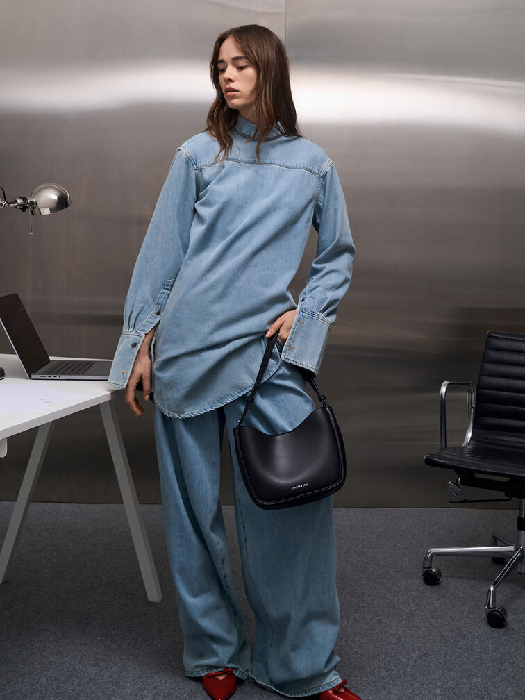 Robyn Chain-Handle Bag, Noir, hi-res