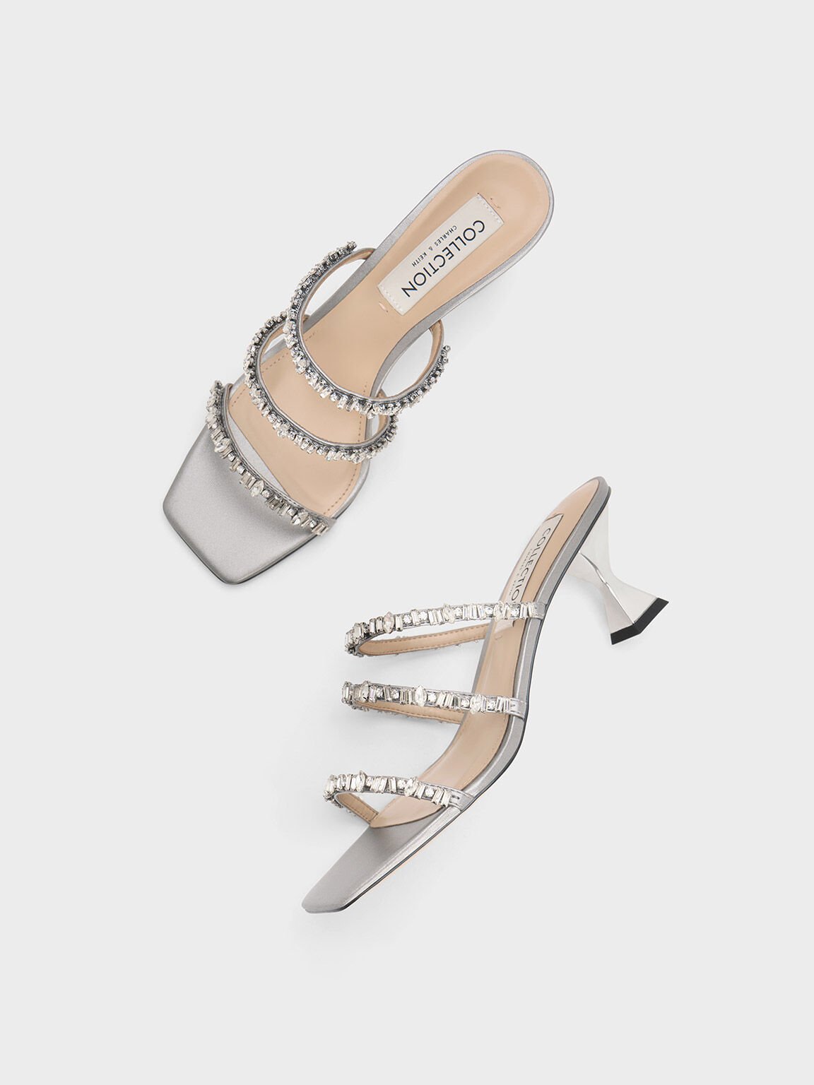 Silver strappy shoes on sale