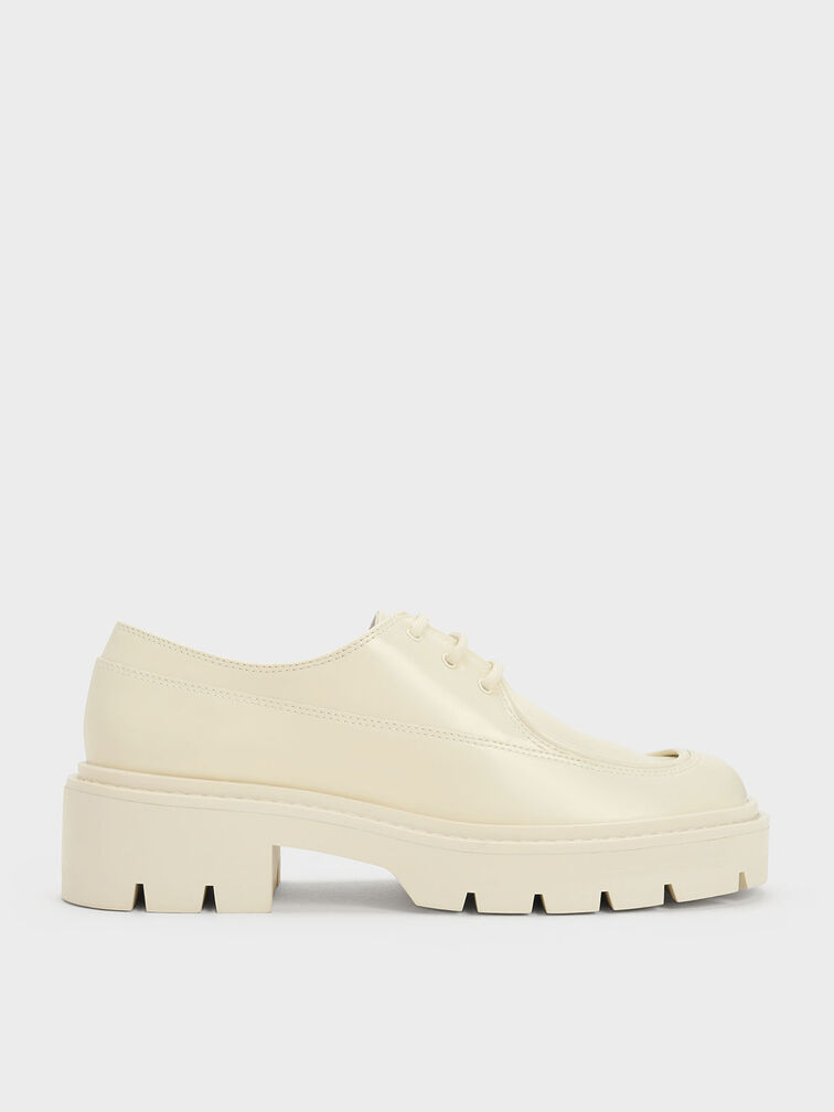 Lace-Up Derby Shoes, Chalk, hi-res