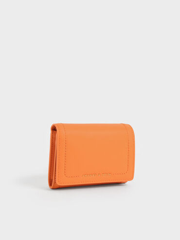 Sonnet Snap-Button Small Wallet, Orange, hi-res