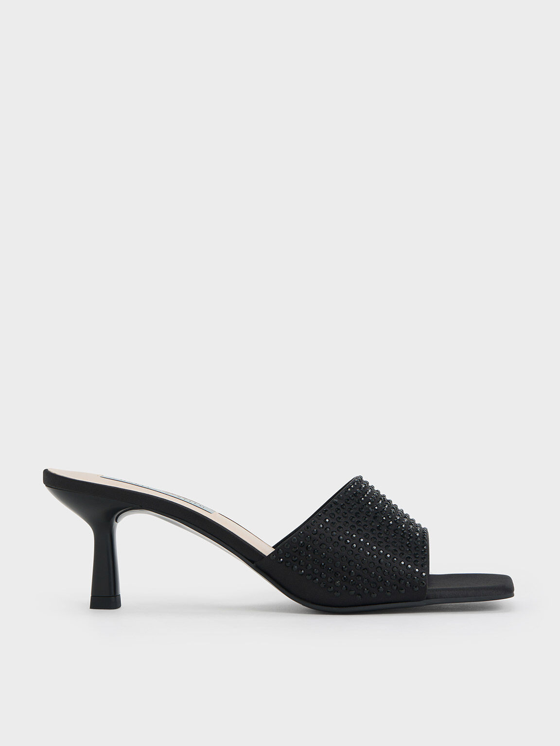 Black kitten heel mules store