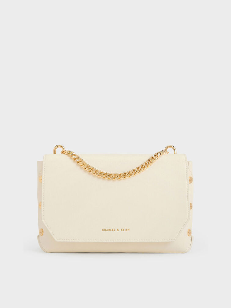 Clea Chain-Handle Bag, Cream, hi-res