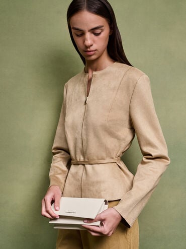 Beryl Long Wallet, Cream, hi-res