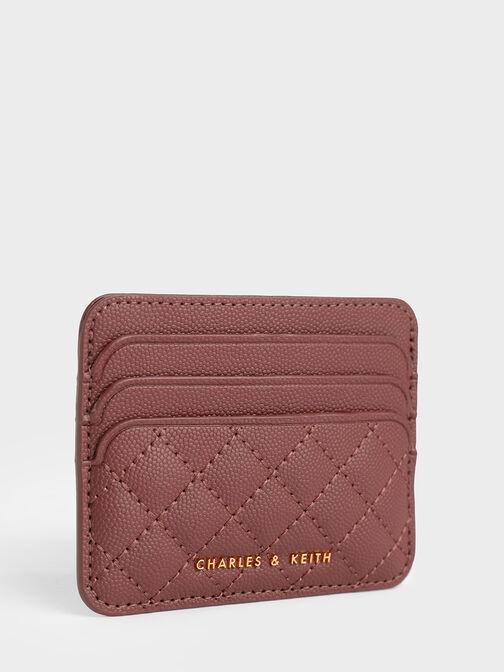 Quilted Card Holder, Chocolate, hi-res