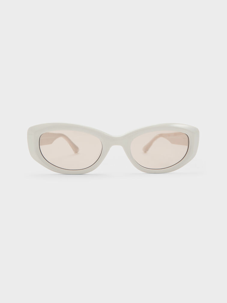 Birdie Recycled Acetate Sunglasses, Chalk, hi-res