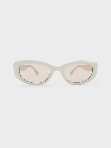 Birdie Recycled Acetate Sunglasses, Chalk, hi-res