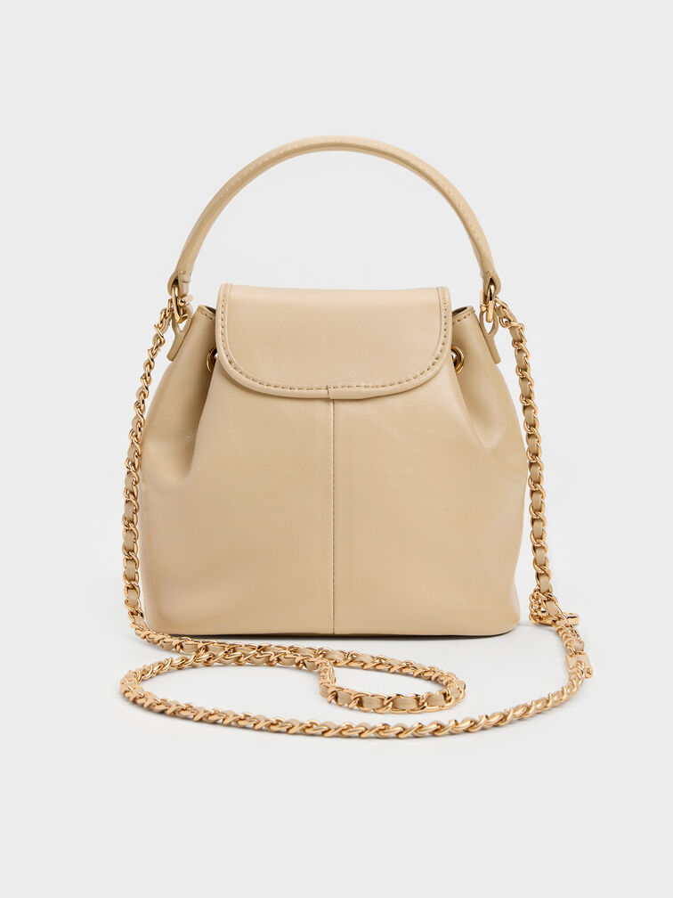 Dalia Bow Top Handle Bag, Sand Beige, hi-res