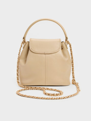Dalia Bow Top Handle Bag, Sand Beige, hi-res