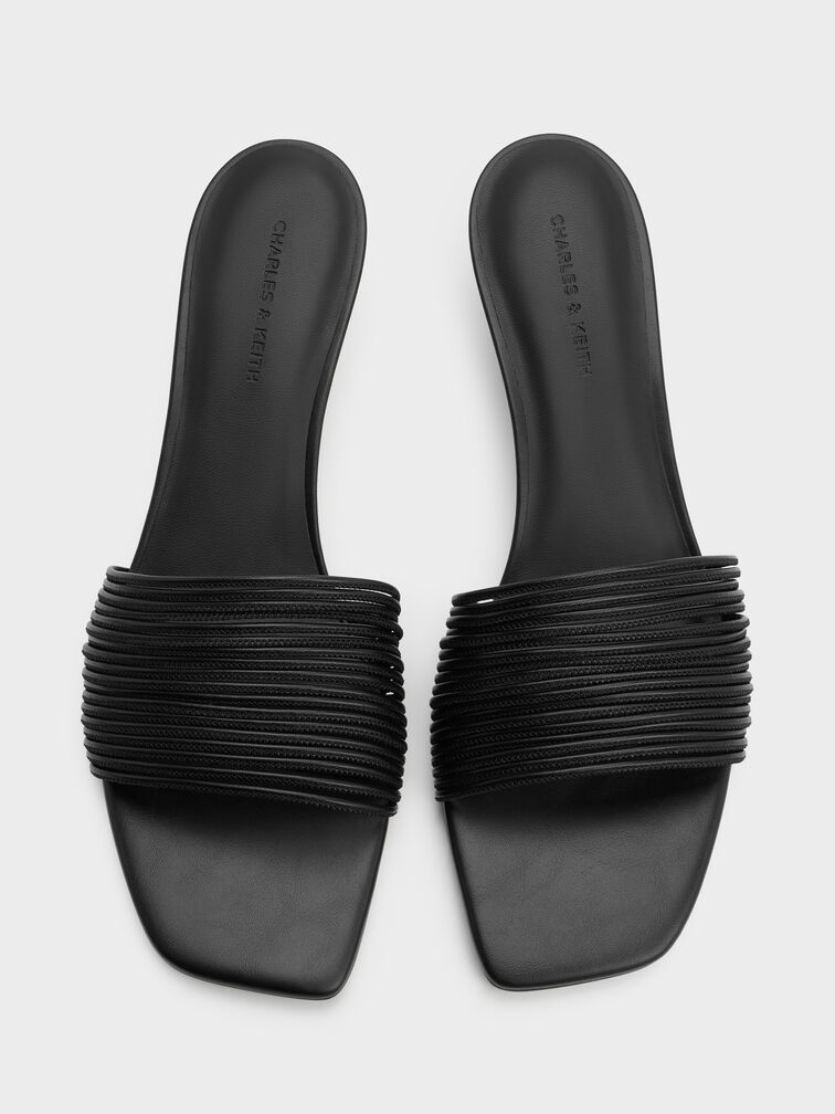 Fianna Strappy Kitten-Heel Mules, Black, hi-res