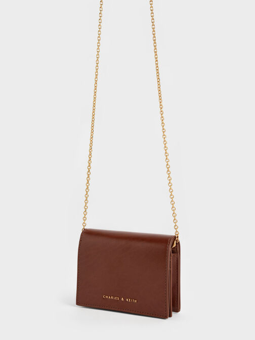 Cassia Snap Button Mini Short Wallet, Chocolate, hi-res