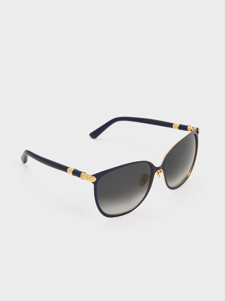Ophelia Oversized Square Sunglasses, Navy, hi-res